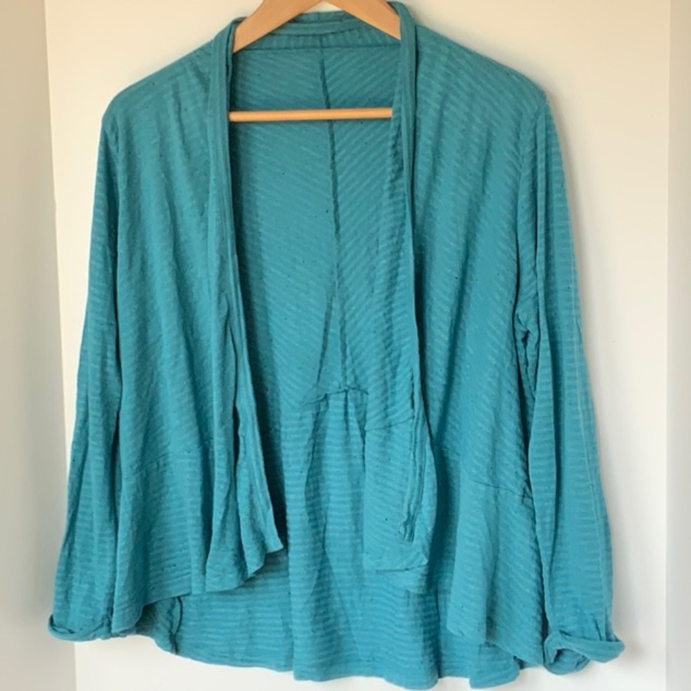Blue striped Cardigan with black specks